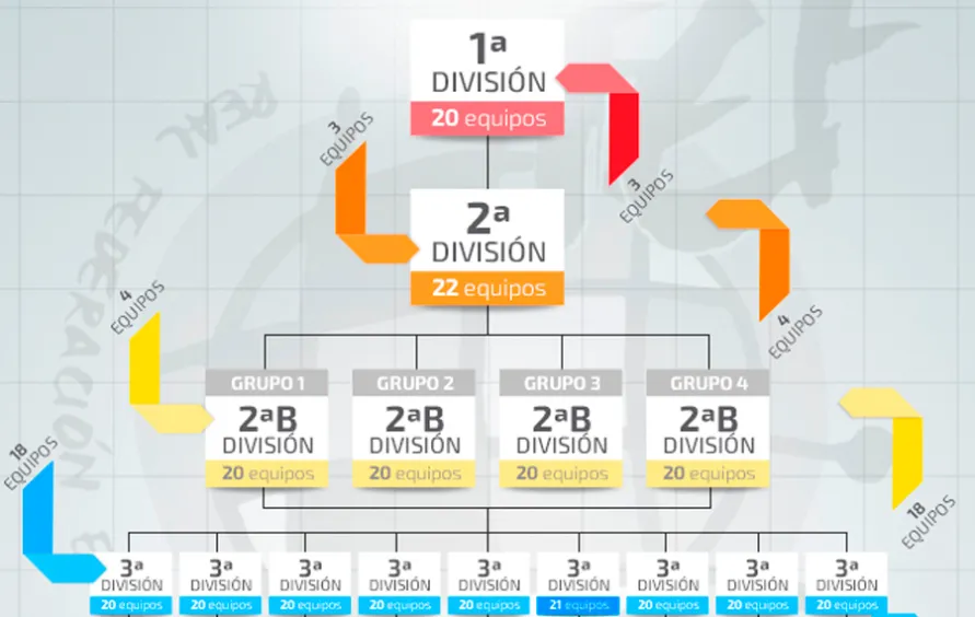 Descubre de un vistazo cómo se estructuran las categorías nacionales de