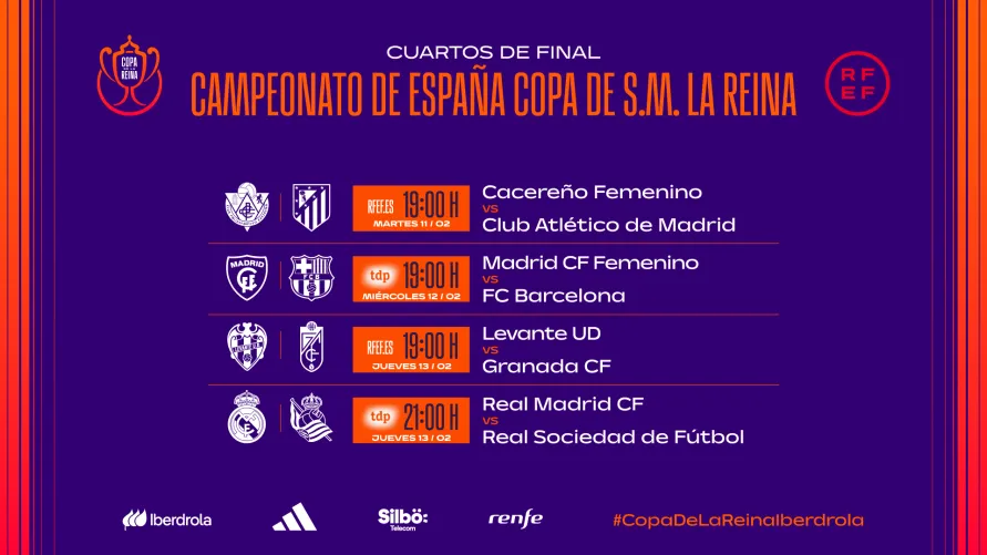 Ya se conocen los horarios de los cuartos de Copa de la Reina Iberdrola ...