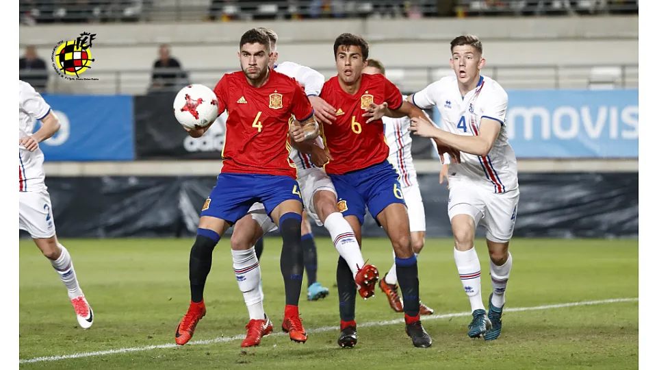 Acción defensiva de España durante el partido