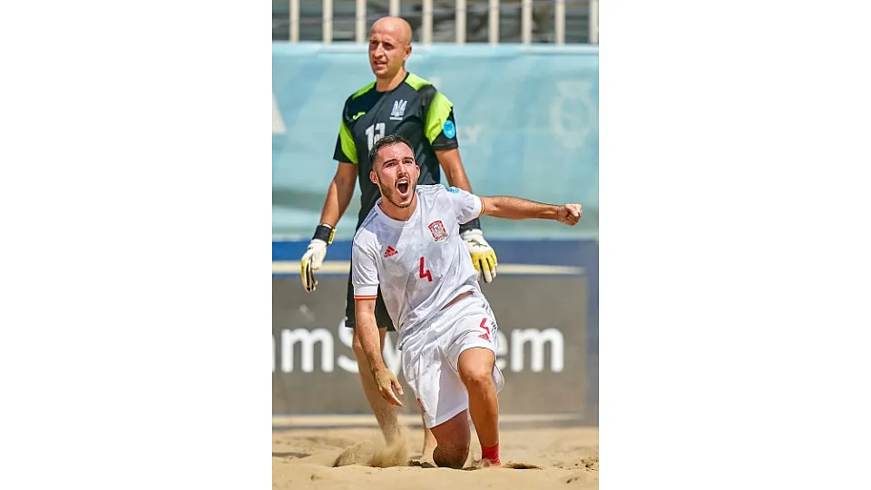 La Selección Española fe Fútbol Playa, ante Ucrania.