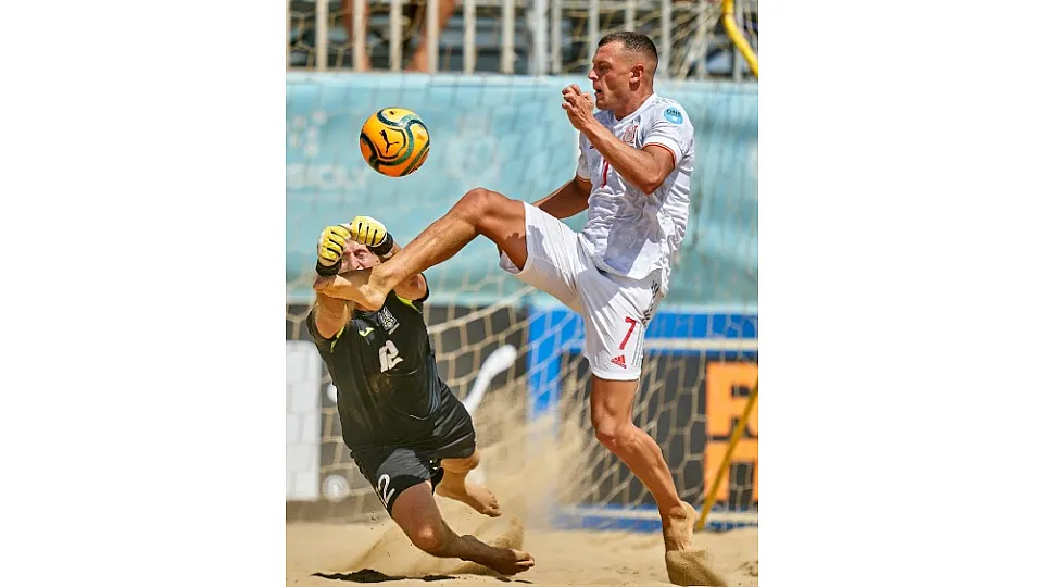 La Selección Española fe Fútbol Playa, ante Ucrania.