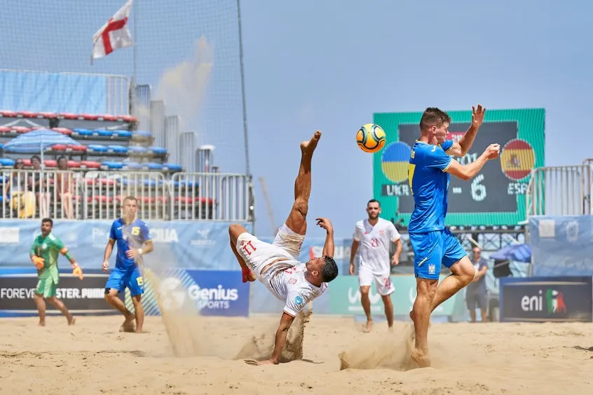 La Selección Española fe Fútbol Playa, ante Ucrania.