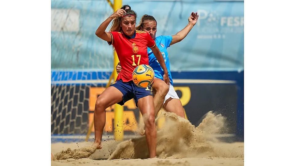 La Selección Española Femenina de Fútbol Playa.