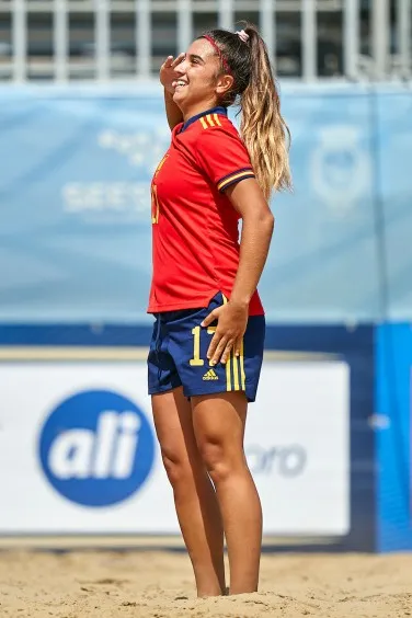 La Selección Española Femenina de Fútbol Playa.