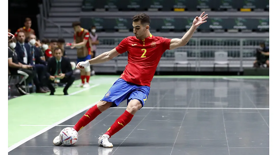 La Selección Española Sub-19 de Fútbol Sala, ante Ucrania.