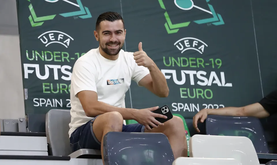 La Selección Española Sub-19 de Fútbol Sala, ante Ucrania.