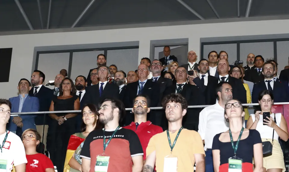 La Selección Española Sub-19 de fútbol sala, en la final del Europeo ante Portugal.
