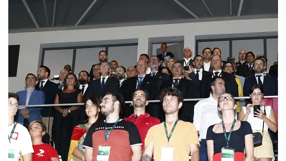 La Selección Española Sub-19 de fútbol sala, en la final del Europeo ante Portugal.