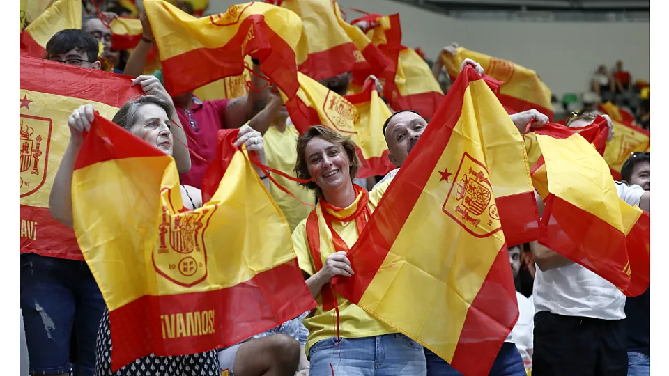 La Selección Española Sub-19 de fútbol sala, en la final del Europeo ante Portugal.