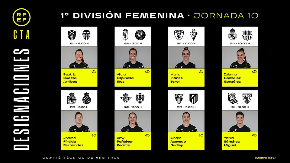 DESIGNACIONES | Estas Son Las árbitras De La Jornada 10 En Primera ...