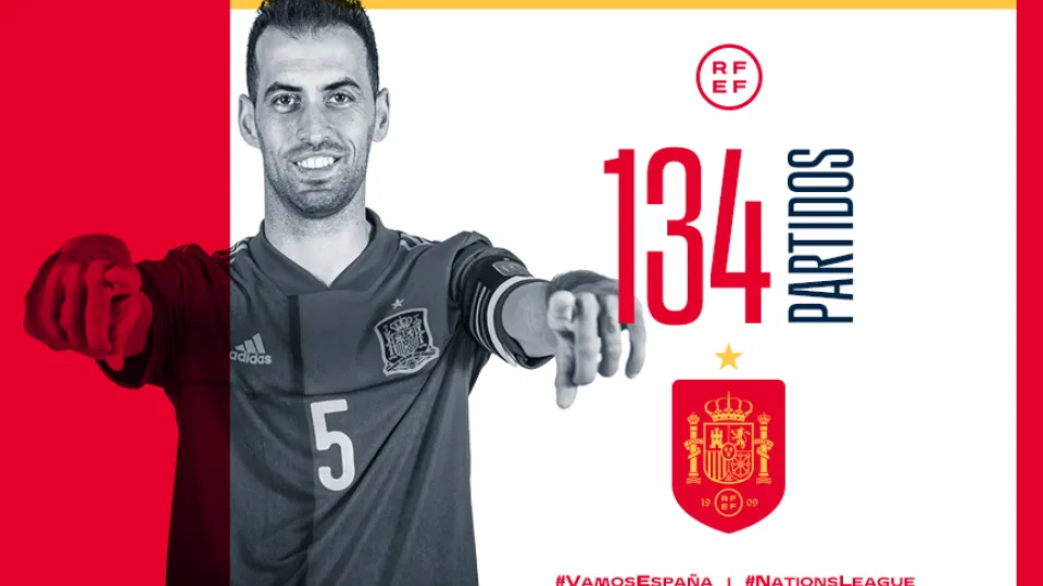 Sergio Busquets amplía su leyenda hasta los 134 partidos con España
