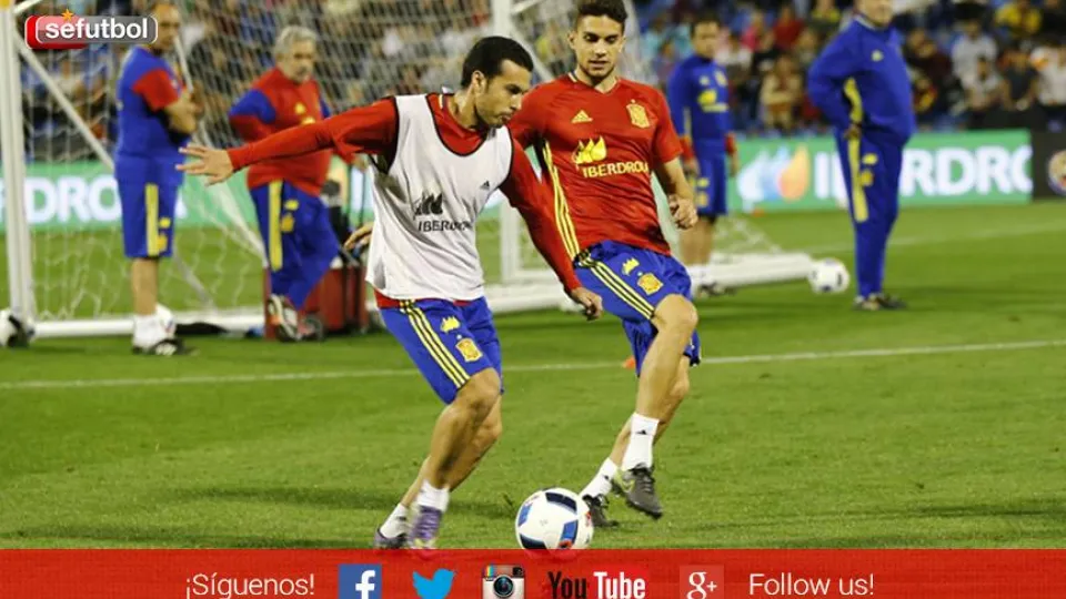 Pedro Rodríguez durante un entrenamiento con la Selección