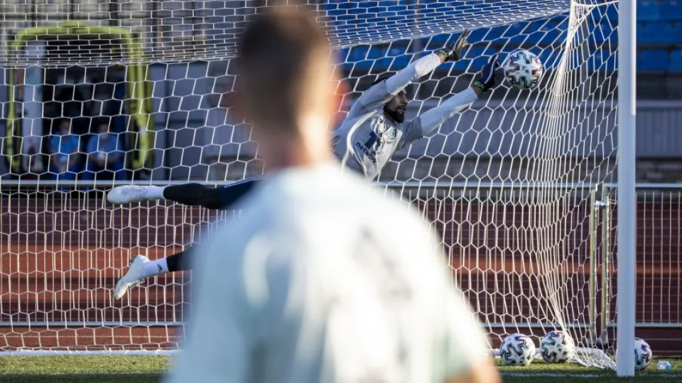 Momento del entrenamiento de España en San Petersburgo