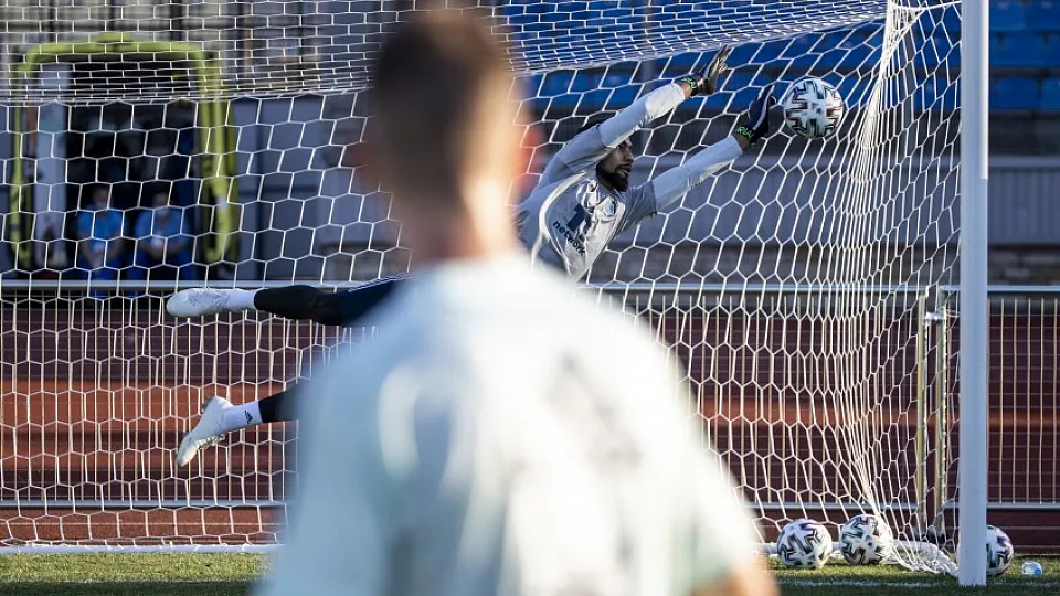 Momento del entrenamiento de España en San Petersburgo