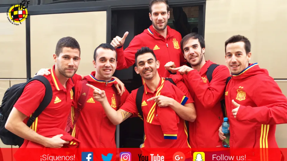 Los jugadores de la Selección Española de Fútbol Sala durante su concentración en Elblag (Polonia)