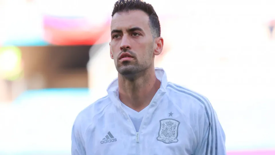 Sergio Busquets antes del encuentro entre Eslovaquia y España en Sevilla