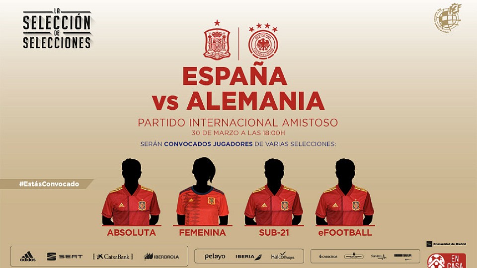 La Selección española salta al campo virtual para enfrentarse a Alemania el próximo lunes