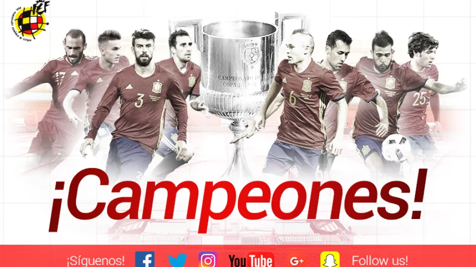 Ocho integrantes de la Selección española, campeones de la Copa de SM el Rey