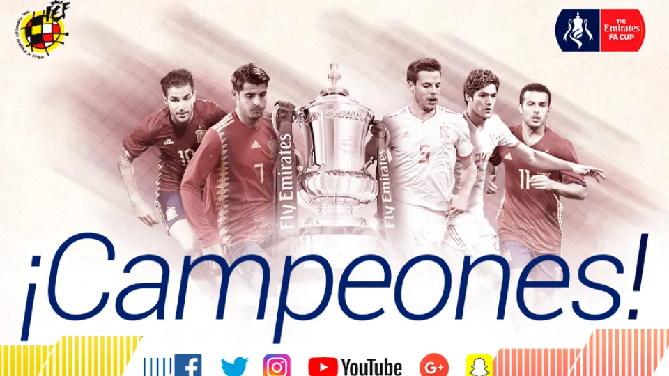 Cesc Fábregas, Álvaro Morata, César Azpilicueta, Marcos Alonso y Pedro Rodríguez conquistan la FA Cup 