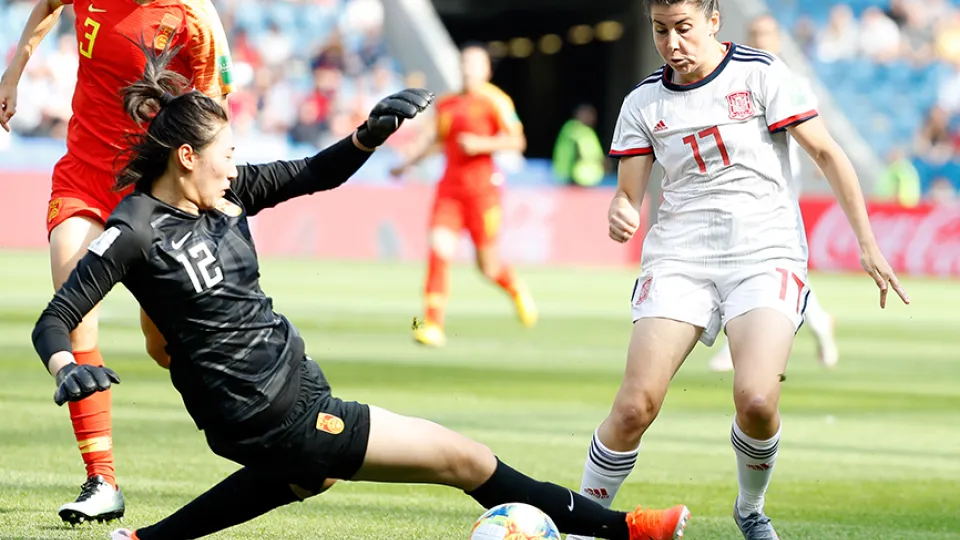 Momento del partido entre China y España jugado en El Havre