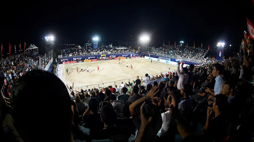 Vista panorámica de las instalaciones de Kite Beach, Dubái
