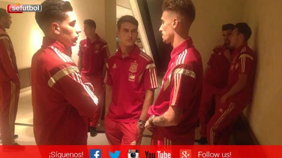 Jugadores de la Selección Española Sub-21 en su hotel de concentración