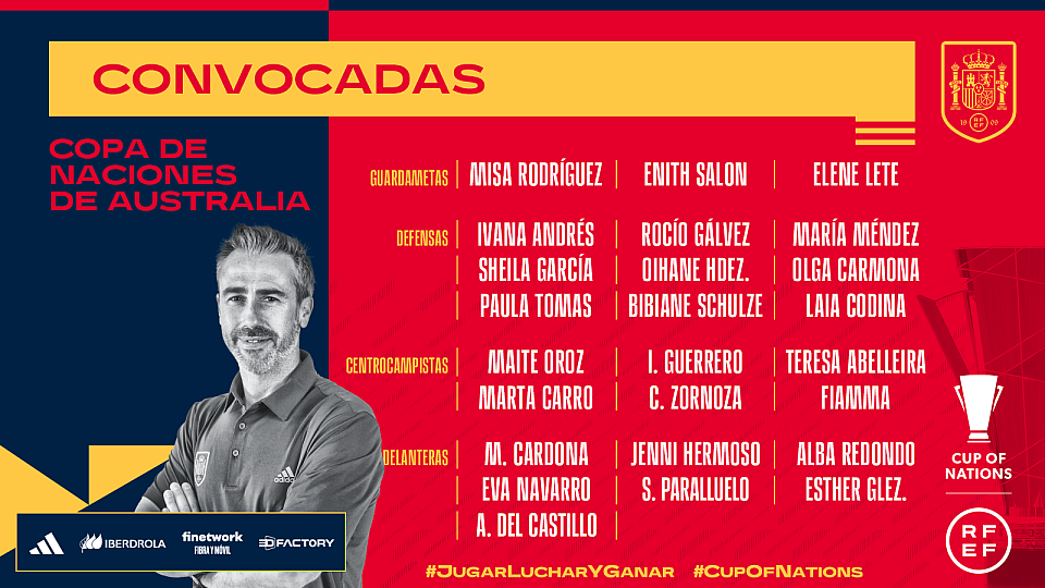 Lista de convocadas selección española femenina