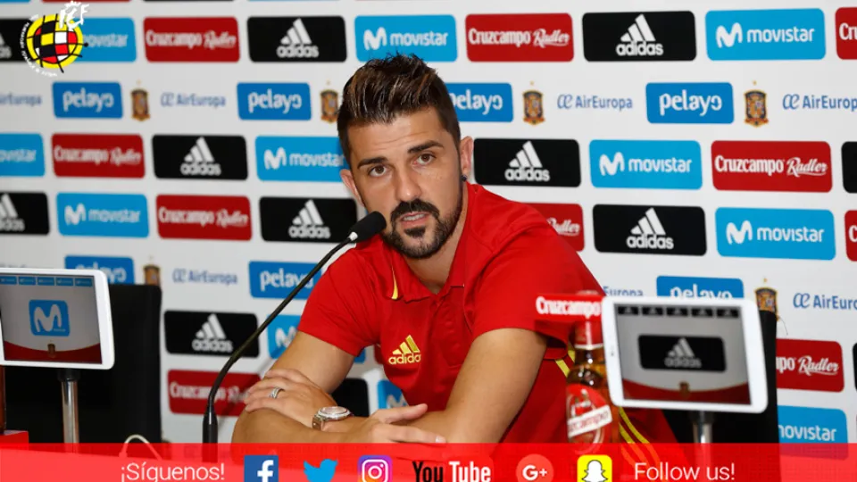 David Villa en rueda de prensa