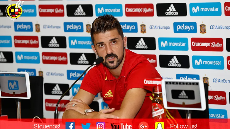 David Villa en rueda de prensa