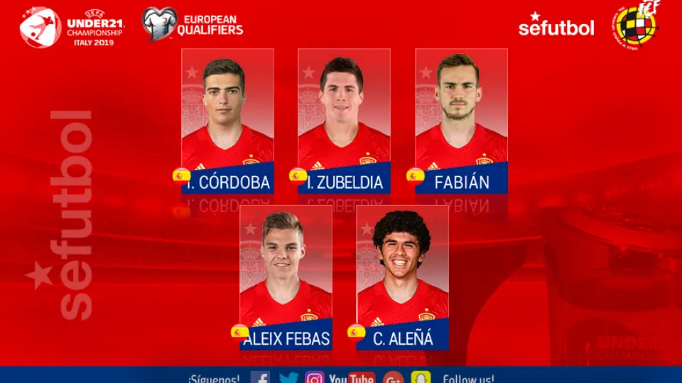 Cinco debutantes de la Sub-21 para el partido ante Eslovaquia