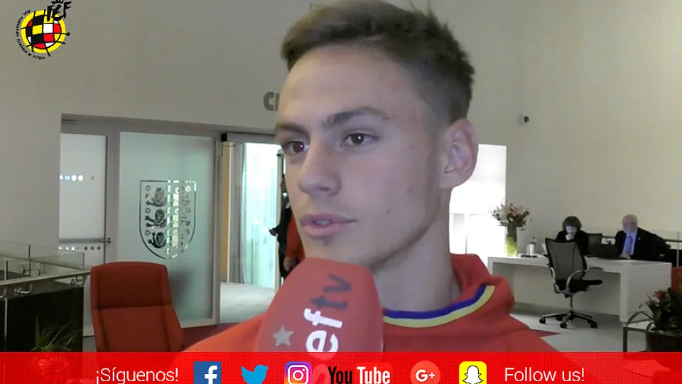 Los internacionales Sub-19 Dani Gómez y Jordi Mboula analizan el partido ante Bielorrusia