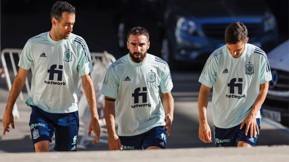 Los jugadores de la Selección Española salen a entrenar en Málaga