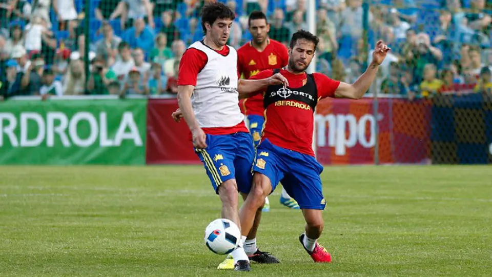 Cesc y San José en la Selección