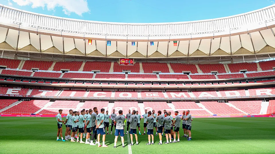 La Selección española se entrena el el estadio Wanda Metropolitano de Madrid