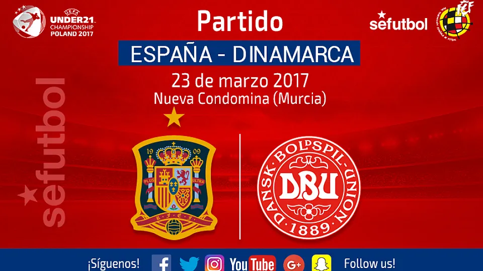 España y Dinamarca se medirán el próximo 23 de marzo