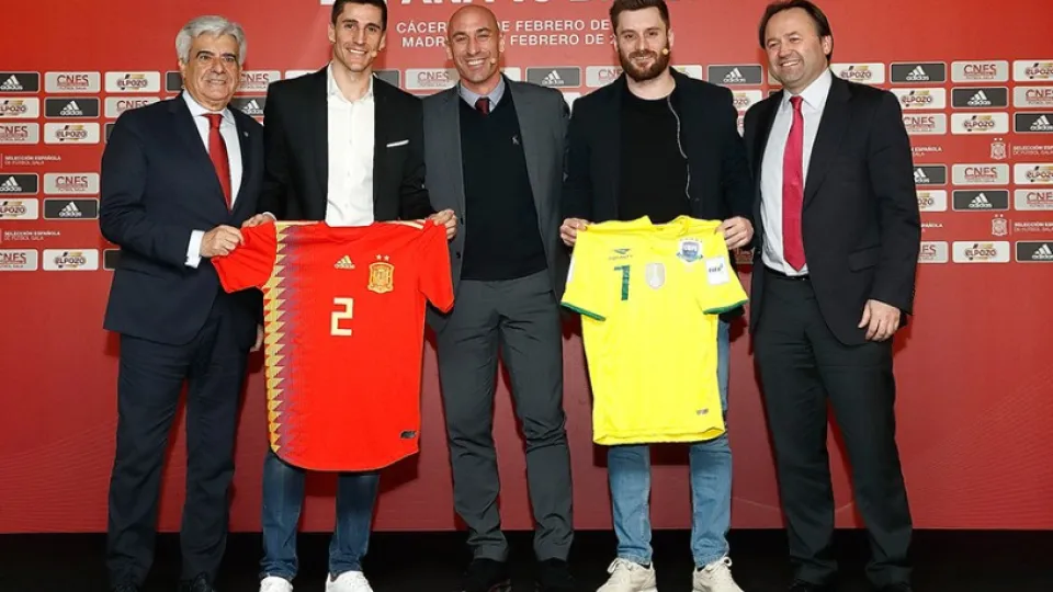 Presentación del partido entre España y Brasil