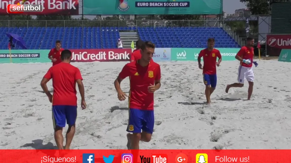 No te pierdas el calentamiento de nuestros internacionales de Fútbol Playa