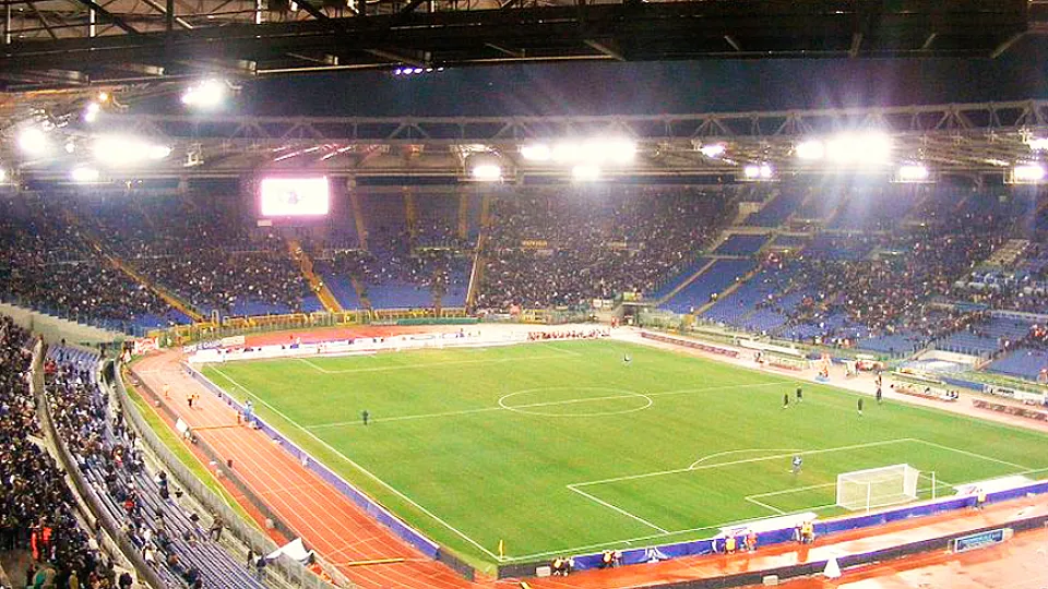 Vista panorámica del estadio Olímpico de Roma, donde jugarán las selecciones Sub-21 de Italia y España