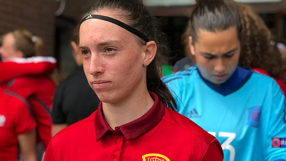 Eva Navarro, autora de dos goles ante Polonia