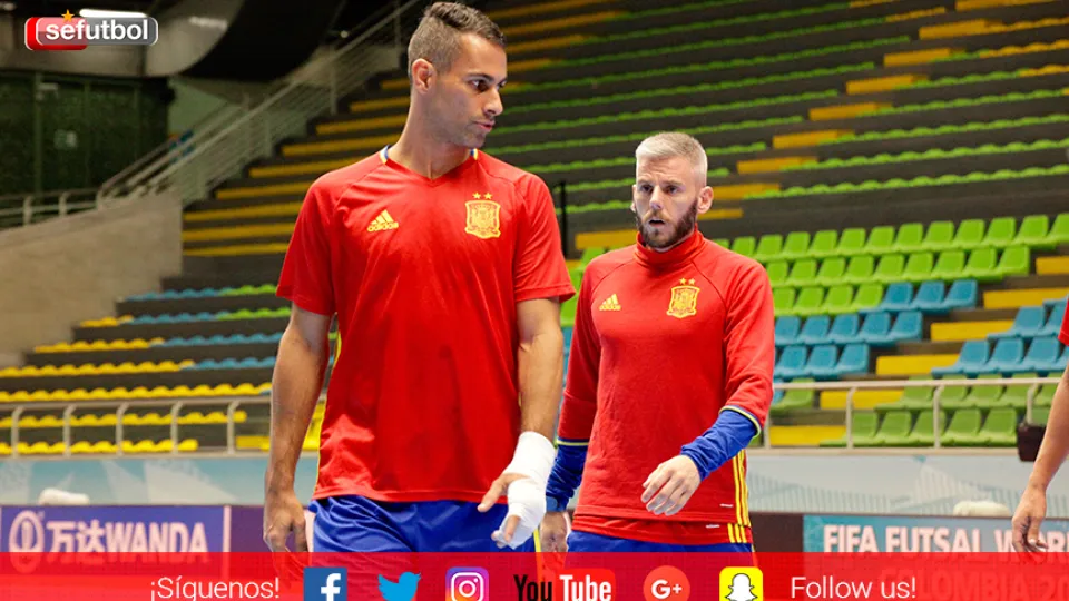 Fernandao y Miguelín durante el entrenamiento en Colombia