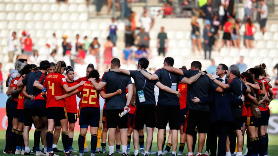 La Selección española femenina al término del encuentro frente a Estados Unidos