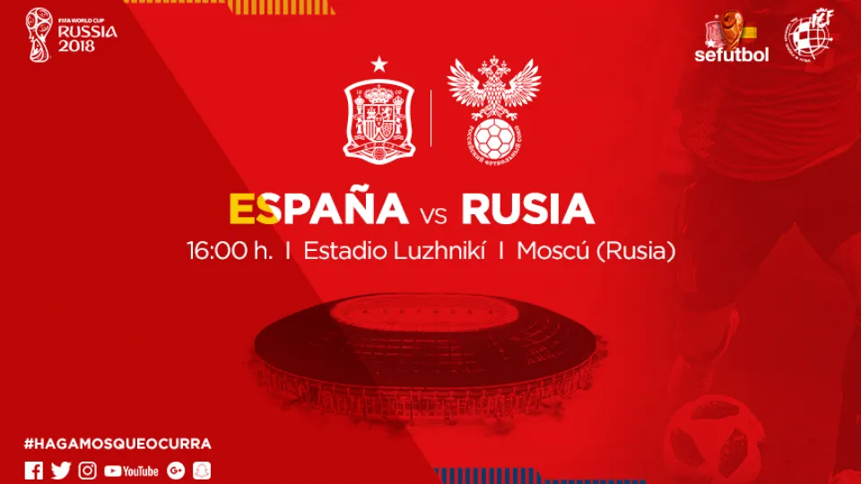 No te pierdas el choque de octavos de final ante los rusos en SEFUTBOL y Telecinco