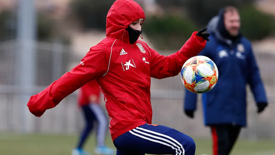 Jana en un momento del entrenamiento