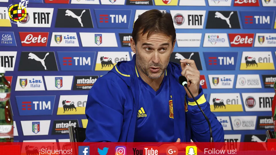 Lopetegui atendió a los periodistas en Turín 