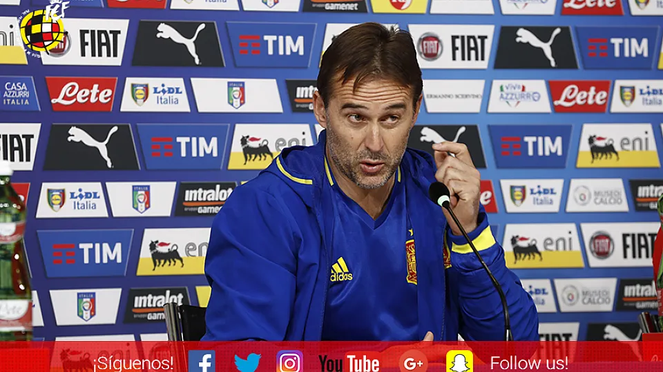 Lopetegui atendió a los periodistas en Turín 