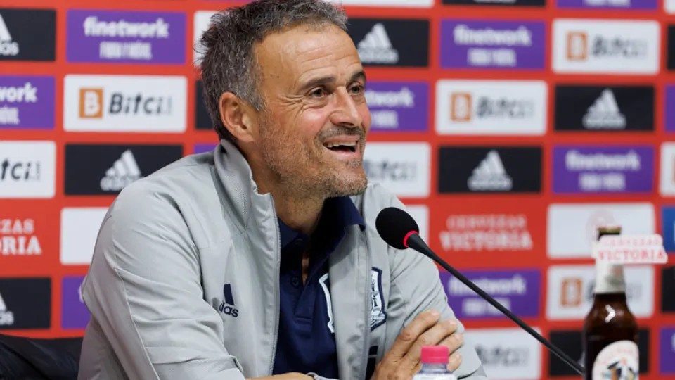 El seleccionador nacional durante su rueda de prensa en Barcelona