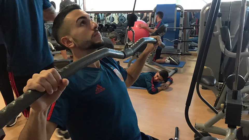 Manu Morlanes en el gimnasio