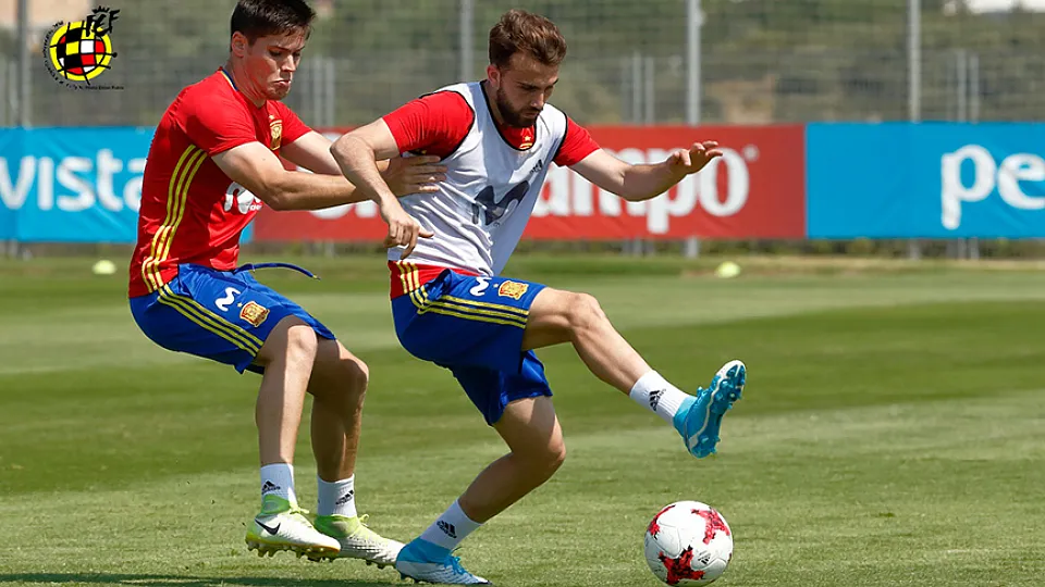 Los internacuonales Sub-21 Borja Mayoral y Jorge Meré se ejercitan en Las Rozas