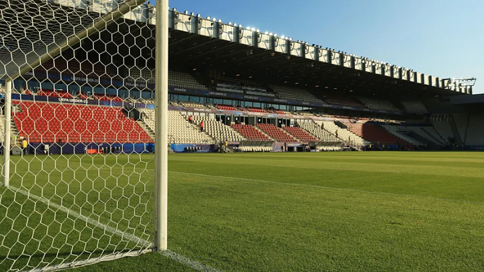 Vista panorámica del estadio de Cracovia (Polonia)