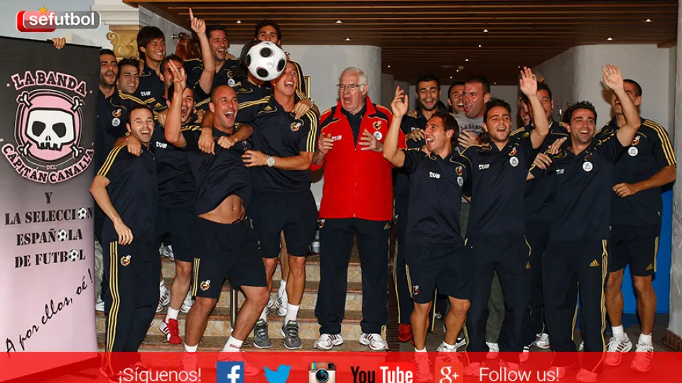 La Selección Española de Fútbol, reunida días antes de la Eurocopa de 2008